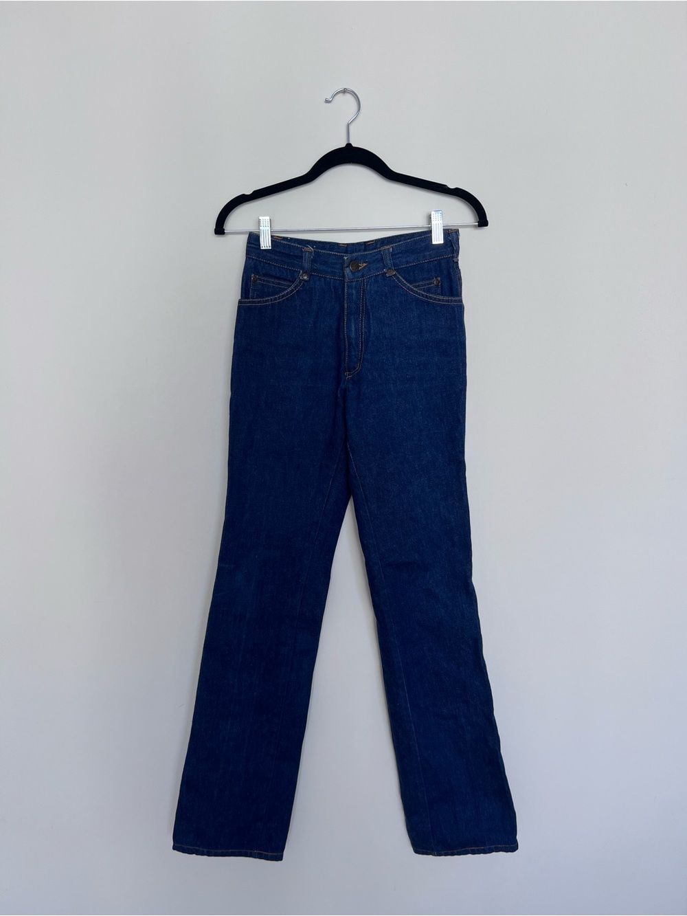 Vintage Chemin De Fer 70’s Style Jeans in Dark Blue Denim